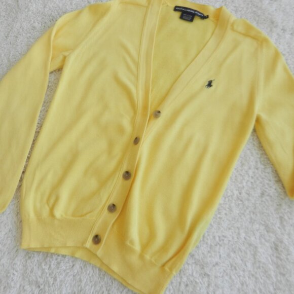 Ralph Lauren yellow cotton sweater, size medium - Picture 1 of 3